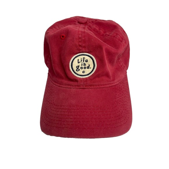 Life is Good M/L Adult Sized Dad Cap Red Logo Casual Cotton Hat - Picture 1 of 5